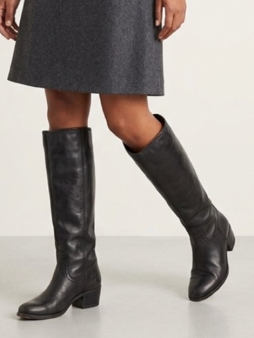 Sam Edelman Loren Black Leather Knee-High Boots Size 6.5